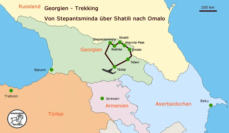 Map Karte Landkarte Übersicht Georgien Reise Georgienreise Wandern Wanderurlaub Trekking Trecking Treckingreise Tour Tuschetien Tusheti Omalo Schatili Shatili Chewsuretien Khevsureti mountains Berge Kaukasus Urlaub Ferien Abenteuer Abenteuerreise Offroadtour Offroadreise individuell Kleingruppe Hochgebirge Steppe Tiflis Tbilissi Tbilisi Kaukasus-Reisen Natur Tiere Transhumance Pferde Guide Zelten Camp Atsunta Pass Stepantsminda Juta Dshuta Kasbegi Kazbegi Kasbek Shatili Schatili